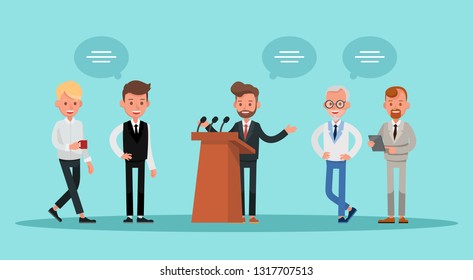 business people working in office vector character design 