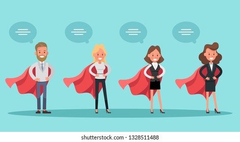 business people working in office vector character design