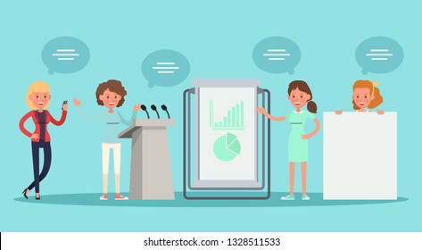 business people working in office vector character design