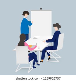 Business people are working and presentation