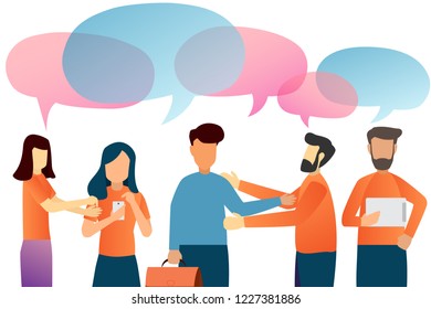 business people working teamwork with success vector illustration. discussion concept.