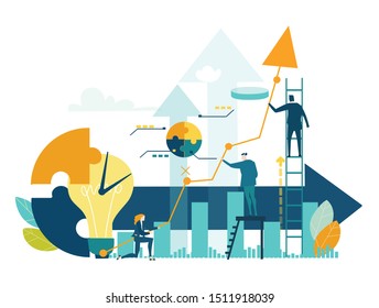 Business people working together, finding better solution, making profit