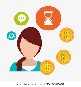 Business people working, vector illustration graphic design