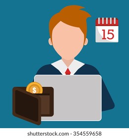 Business people working, vector illustration graphic design