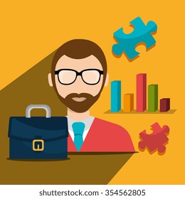 Business people working, vector illustration graphic design