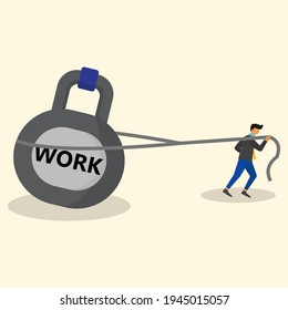 business people with workload, flat illustration vector graphic
