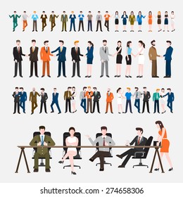 Business Peoples acting  in workplace - Vector Illustration, Graphic Design Editable For Your Design.