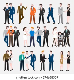 Business Peoples acting  in workplace - Vector Illustration, Graphic Design Editable For Your Design.