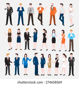 Business Peoples acting  in workplace - Vector Illustration, Graphic Design Editable For Your Design.