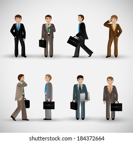 Business Peoples - Isolated On Gray Background - Vector Illustration, Graphic Design Editable For Your Design
