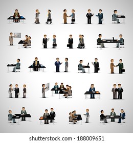 Business Peoples - Isolated On Gray Background - Vector Illustration, Graphic Design Editable For Your Design