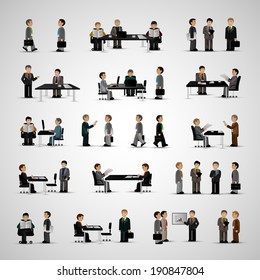 Business Peoples - Isolated On Gray Background - Vector Illustration, Graphic Design Editable For Your Design