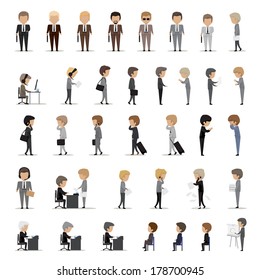 Business Peoples Set - Isolated On White Background - Vector Illustration, Graphic Design Editable For Your Design