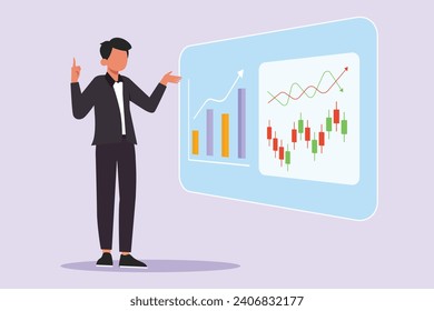 Análisis del rendimiento del negocio, concepto de auditoría de métricas de referencia. Ilustración vectorial plana de color aislada.