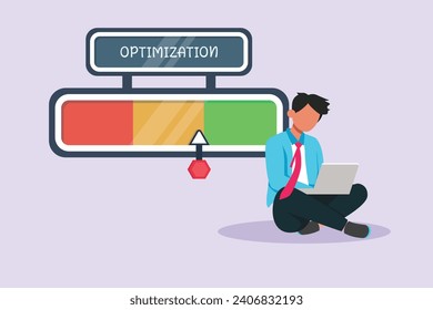 Business performance analysis, benchmark metrics audit concept. Colored flat vector illustration isolated.