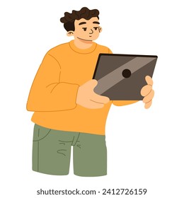 Business performance analysis, benchmark metrics audit concept. Analyzing financial statistics, data, graph, chart, report on computer screen. Flat vector illustration isolated on white background.