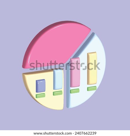Business performance analysis, benchmark metrics audit concept. Realistic 3d object cartoon style. Vector colorful illustration.