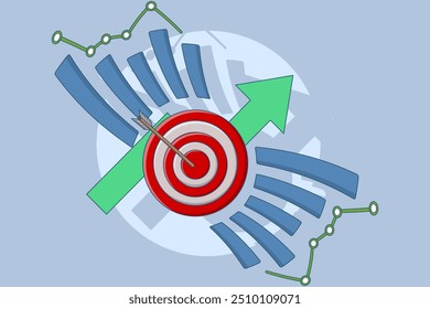 Business performance data analysis concept, search engine optimization, market research chart, Data Analysis, Financial Report, Business Strategy, Financial Forecast. flat vector illustration.