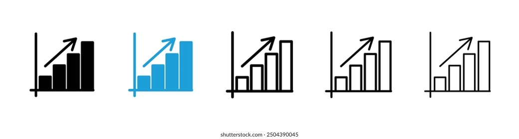 Icono de rendimiento empresarial en colores negro y azul