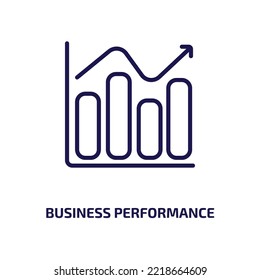 business performance icon from general collection. Thin linear business performance, business, performance outline icon isolated on white background. Line vector business performance sign, symbol for 