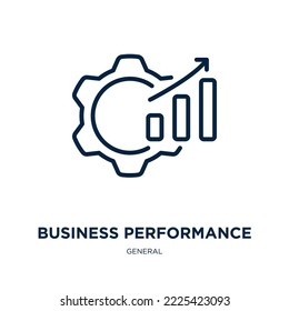 business performance icon from general collection. Thin linear business performance, performance, data outline icon isolated on white background. Line vector business performance sign, symbol for web 