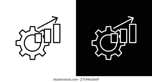 Esquema del icono de rendimiento empresarial. Vector aislado pictograma para el Web