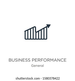 Business performance icon. Thin linear business performance outline icon isolated on white background from general collection. Line vector sign, symbol for web and mobile