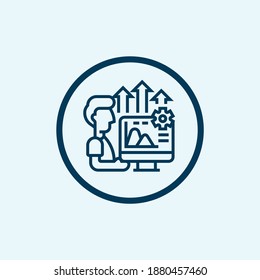 Business performance icon. Thin linear business performance outline icon isolated on white background from general collection. Line vector business performance sign, symbol for web and mobile