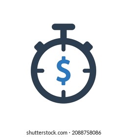 rendimiento de negocio Icono - Icono de Dinero de tiempo