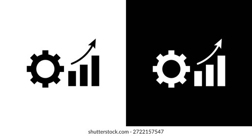 Ilustración vectorial de iconos de rendimiento empresarial - iconos de vector de estilo negro de alta calidad