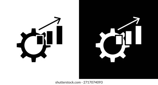 Diseño de silueta de Vector de iconos de rendimiento empresarial. Ilustración de Diseño gráfico plano de Vector.