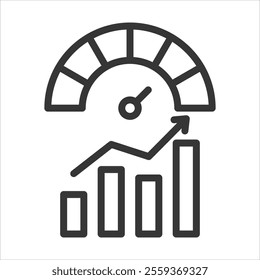 Business Performance Outline Icon Vector Illustration