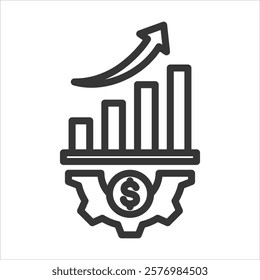 Business Performance Outline Icon Vector Illustration
