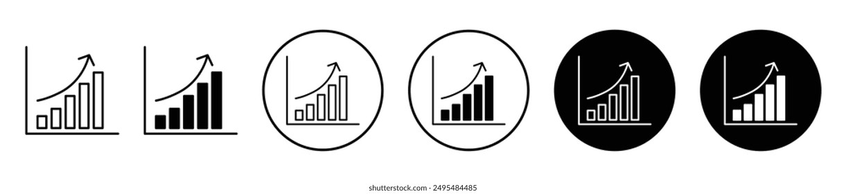 Conjunto de iconos de Vector de línea fina de rendimiento empresarial.