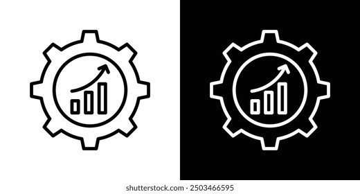 Business performance thin line vector icon set.