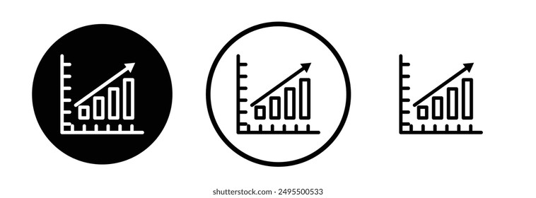 Icono de Vector de rendimiento empresarial en color blanco y negro.