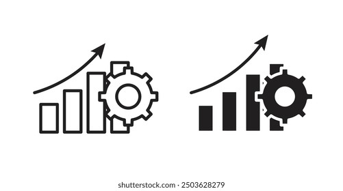 Business performance vector icon in solid and outline style