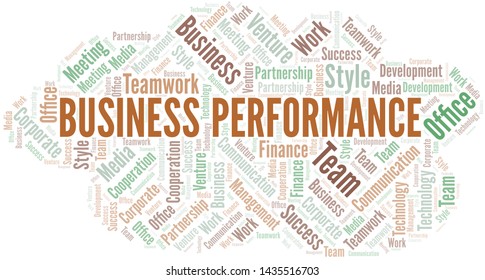 Business Performance word cloud. Collage made with text only.