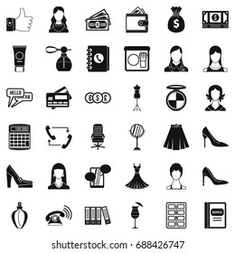 Business perfume icons set. Simple style of 36 business perfume vector icons for web isolated on white background