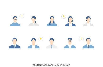 Business person avatar icon set