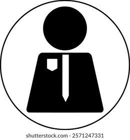 Business person with badge symbol 