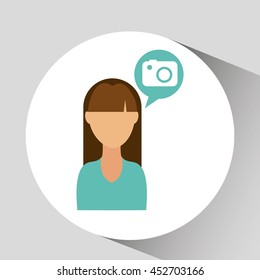 business person with camera icon, vecctor illustration