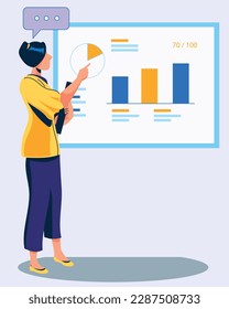 persona de negocios con una imagen vectorial de gráfico