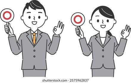 Business Person with Circle Tag Upper Body Vector