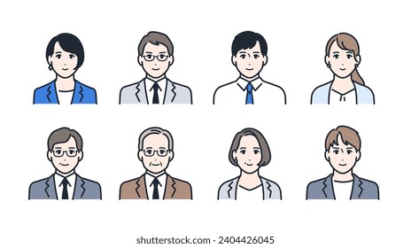 Business Person Color Icon Illustration Set Web graphics