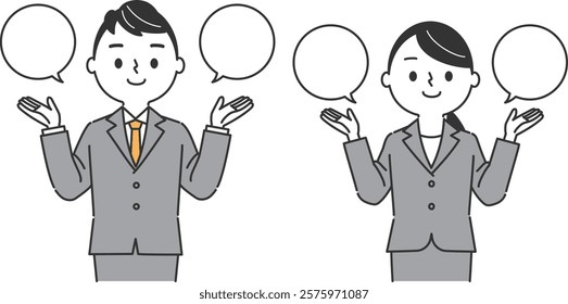 Business Person Comparing Upper Body Vector