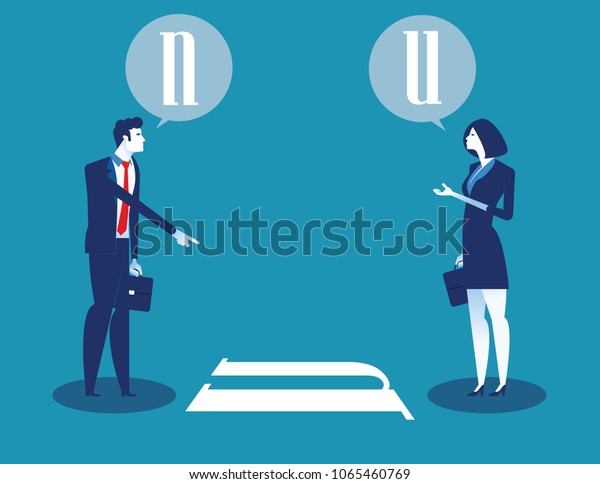 Business person and different points of\
view. Concept business vector\
illustration.