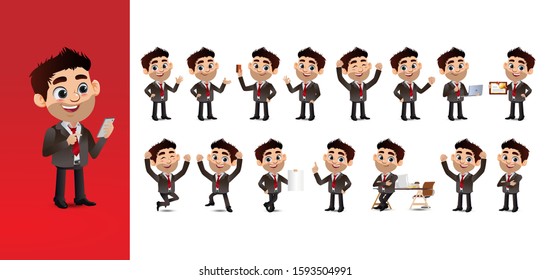 Business Person Different Poses Vector Stock Vector (Royalty Free ...