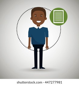 business person with document isolated icon design, vector illustration  graphic 