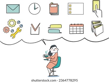 Business person with enough time to complete task management Illustration
